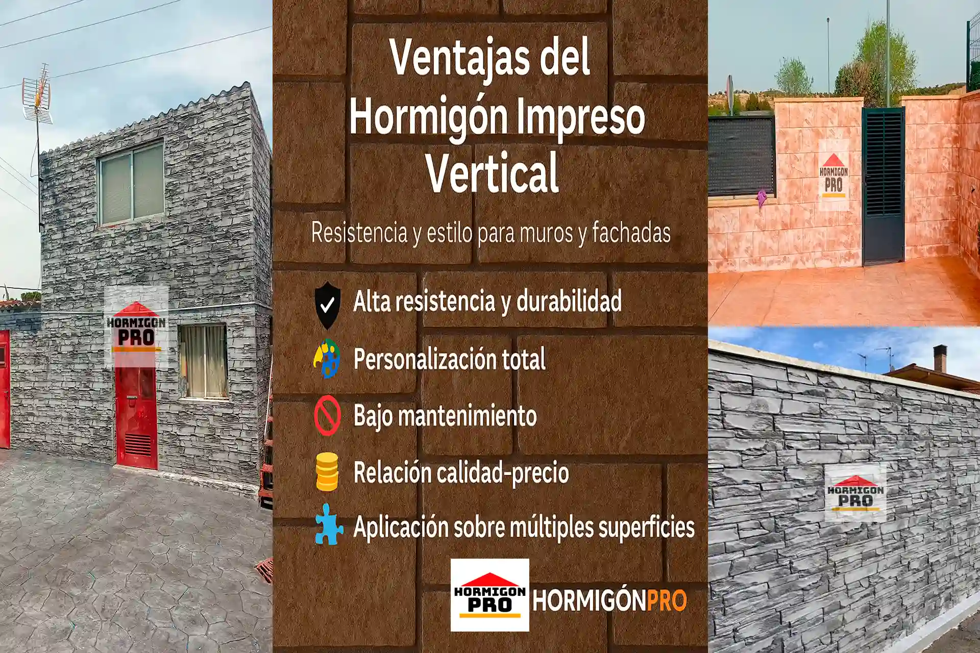 Ventajas del Hormigón Impreso Vertical: Resistencia y Estilo para Muros y Fachadas